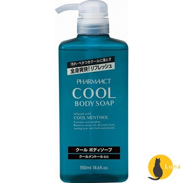 ฅ-Luna小舖-◕ᴥ◕ฅ熊野 PHARMAACT COOL 涼感 沐浴露 550ml 薄荷 酷涼 沐浴乳 日本製 補充