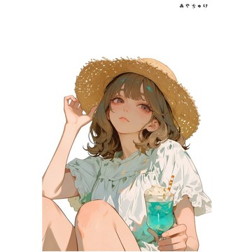 【8 月新品】07-139-0014 人物貼紙 簡約夏日女子