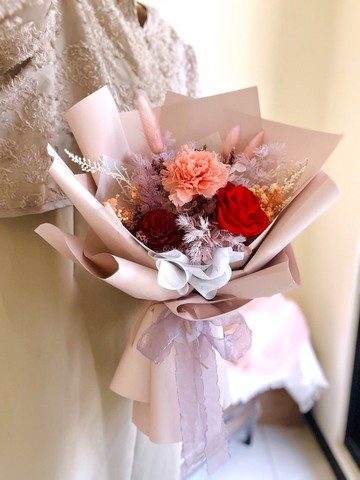 俞造植所 │ 母親節花束浪漫霧粉永生玫瑰 永生花束 母親節
