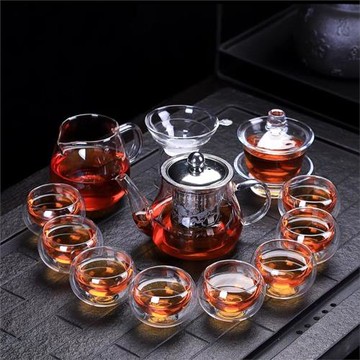 泡茶玻璃茶具套裝茶壺茶杯透明把杯蓋碗過濾公道杯花茶紅茶泡茶器