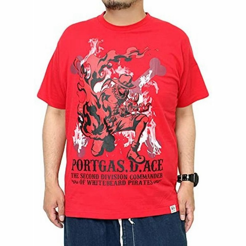 Onepiece ワンピース 半袖 Tシャツ メンズ 大きいサイズ 火拳のエース ポートガスdエース プリント クルーネック カットソー 通販 Lineポイント最大0 5 Get Lineショッピング