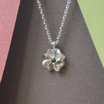 植物糸列--幸運草純銀頸鍊