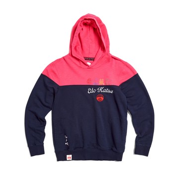 江戶勝｜男裝｜童玩剪接長袖帽T