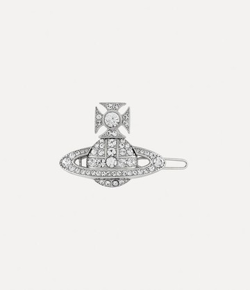 Vivienne Westwood Corinne Hair Clip Silver Cubic Zirconia Unisex
