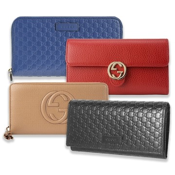 【GUCCI 古馳】經典雙G.壓紋LOGO 拉鍊長夾/翻蓋式長夾/扣式長夾/雙層長夾(多款任選)