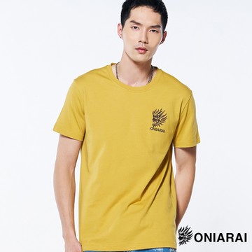 鬼洗 BLUE WAY –競技武者花牌簡單短TEE(芥黃)