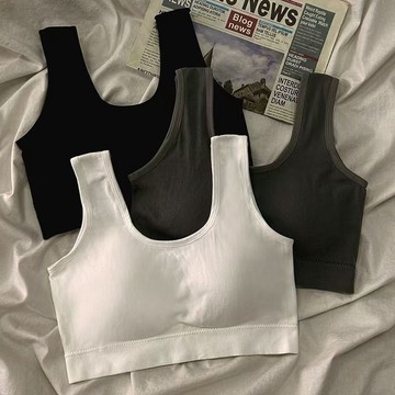 臺灣/✨無痕內衣 內衣 文胸內衣女無鋼圈一體式固定杯學生運動文胸聚攏舒適無痕顯胸小背心