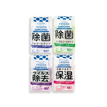 Nepia (2袋超值組)日本wetomo多用途清潔抽取式濕紙巾1入/袋-大尺寸無香附蓋隨身物件去污漬擦拭巾