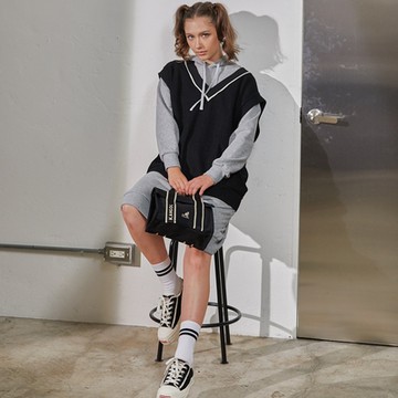 KANGOL 兩用帆布小提包 黑-6355870120