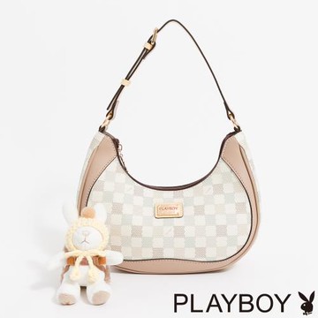 PLAYBOY - 肩背包附長短背帶  Wool & Whimsy系列 - 卡其色