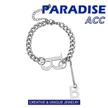 PARADISE 鈦鋼 B字 簡約款 手鏈 316L 不掉色 不過敏 最高品質 飾品 手環
