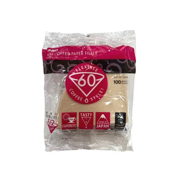 hario濾紙 vcf-02-100 v60手沖式錐型無漂白濾紙100入(1-4人份)