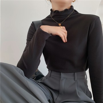 【限時79折】風帆雲朵花邊德絨棉內搭上衣-56452