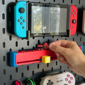 台現免運 🎮Switch遊戲卡收納盒 專用宜家斯考迪skadis洞洞板配件 趣味滑動取卡 防塵防潮 主機周邊必備實用收納