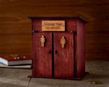 自定義文本廁所存錢罐兩節錢銀行帶兩把鎖有趣的裝飾