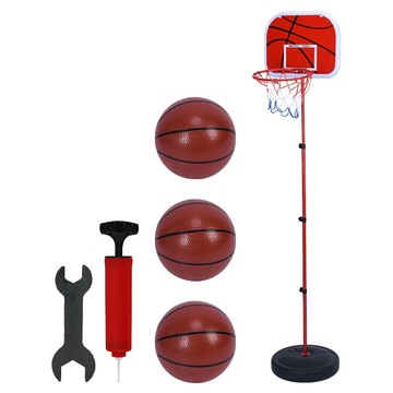 葉子小舖 可升降籃球架 1.65米 + 3顆籃球  1個  紅色