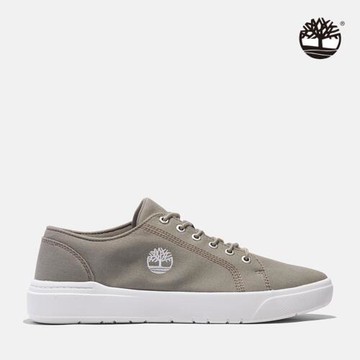 Timberland 男款淺灰褐色純棉帆布休閒鞋|A67E1ER9 - 紅配綠