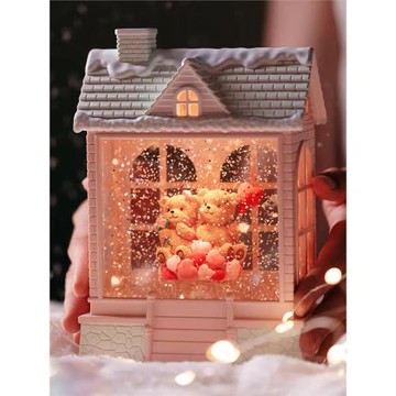 小雪人飄雪水晶球八音盒女孩生日禮物音樂盒兒童擺件圣誕節裝飾品