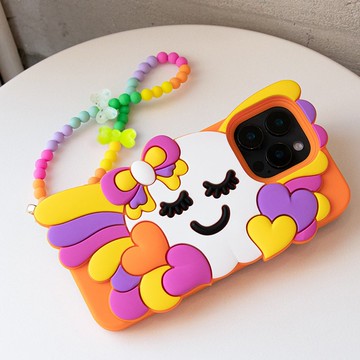 【Candies】iPhone 16 Pro Max- 繽紛蝴蝶結睡寶 橘 手機殼 新年