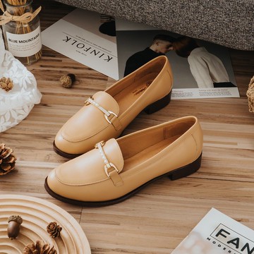 【氣質優雅】MIT氣質淑女鞋。真皮。可可棕7516