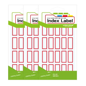 Union Plus 一般標籤貼紙 15 x 33 mm UL-2214  紅色  18個裝  3個