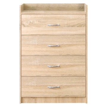 《HOPMA》美背時尚四抽斗櫃 台灣製造 床頭櫃 抽屜櫃 衣物收納櫃 梳妝台邊櫃-淺橡(漂流)木