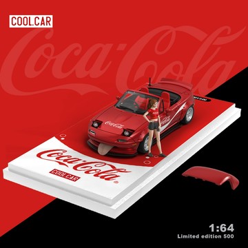 Cool Car 1/64 MAZDA 馬自達 MX5 金屬紅可樂 人偶版 可口可樂 敞篷跑車 合金模型車 小車 場景