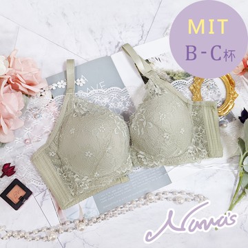 【露娜斯】芙蘿拉之吻。B-C杯 涼感集中爆乳吸濕排汗高脅邊機能內衣【卡其綠】台灣製 U3072