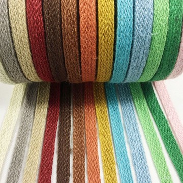 ✨可開發票#新款15mm彩色扁麻繩織帶 幼兒園手工diy編織收納盒框籃子花邊包郵#免運