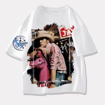 周杰倫 同款 周邊白色T恤短袖衣服裝青少年體恤半袖