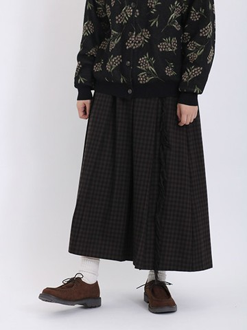 防靜電加工格紋圖案流蘇裝飾長裙(FB37L0L0380) - Samansa Mos2