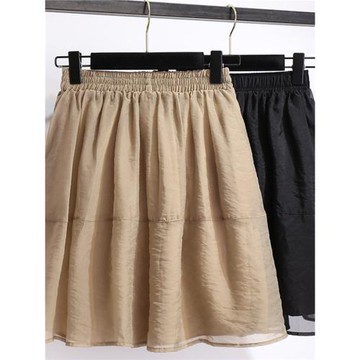 半身裙新款高腰a字裙女夏卡其色半身短裙女夏天薄款半裙小個子裙