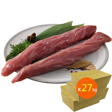 卜蜂 營業用 國產豬小里肌x27kg(9kg/約18條/箱,共3箱 生鮮急凍品)