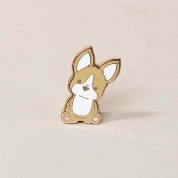 【Bellzi】Corgi- Sitting 柯基金屬徽章-坐姿