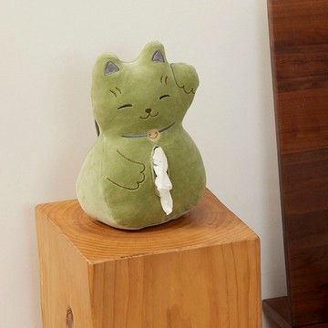 【YVONNE以旺傢飾】招財貓車用面紙套-抹茶綠