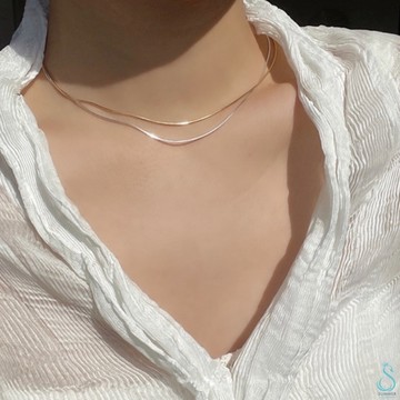 SUMMER 銀飾💫［S925純銀］ ✨蛇骨鍊 素頸鍊 淨鍊 純銀項鍊（可自行搭配吊墜）