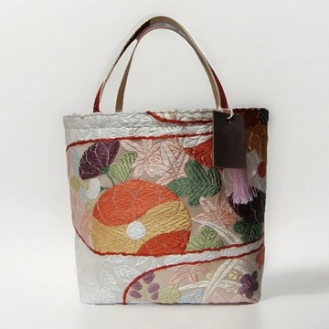 真絲和服袋帶托特包, 日本手工刺繡升級改造包