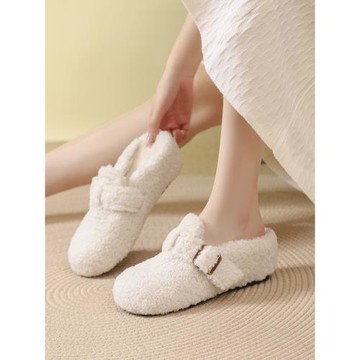 2025秋冬新款加絨內增高包頭半拖女懶人博肯鞋溫柔晚晚毛毛鞋棉拖