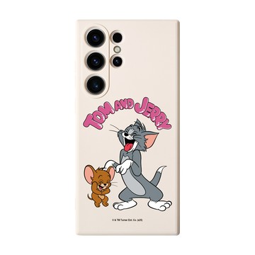 【正版授權】湯姆貓與傑利鼠共度歡笑純色矽膠SAMSUNG手機殼