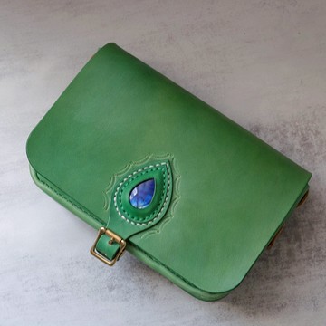 天使之眼 复古斜挎包 迷你邮差包 女士肩背包 原石镶嵌