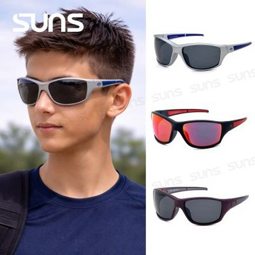 【SUNS】頂級抗UV400 包覆性兒童休閒偏光太陽眼鏡 N325B 超輕量防滑/防眩光/防撞擊