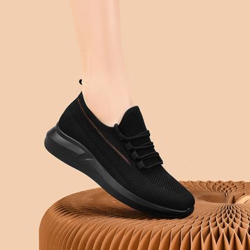 爆款軟底跑步鞋新款球鞋飛織健步鞋中老年媽媽鞋跳舞鞋老人鞋時尚