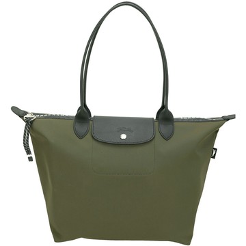 LONGCHAMP Le pliage Energy L 長提把再生帆布尼龍水餃包(墨綠)