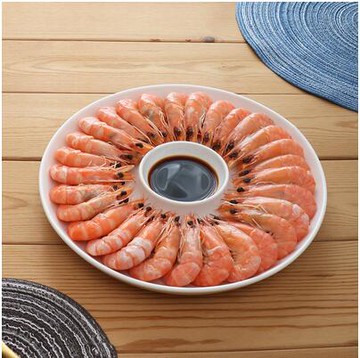 白色陶瓷餃子盤子帶醋碟家用水餃盤蝦盤菜盤創意個性菜碟薯條盤 99購物節