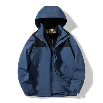 戶外三合一兩件套休閑時尚拼色登山服防風防水加絨加厚搖粒沖鋒衣