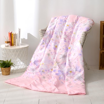J-bedtime 床寢時光 舒柔棉四季被 涼被 台灣製  180 x 150cm  美麗花語 粉紅色