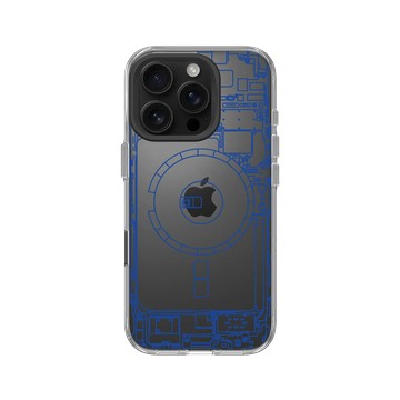 iPhone 16 Pro Clear Case（相機按鈕） 透明 - JOCR - Inside an iPhone 13 - Blue