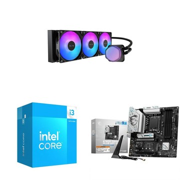 Intel 〈鈔省價〉i3-14100+微星 B760M GAMING PLUS WIFI 主機板+酷碼 水冷散熱器