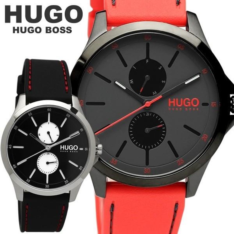 ヒューゴボス HUGO BOSS 腕時計 メンズ クォーツ ブラック レッド