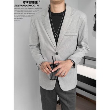 輕熟風呢料小西裝男修身韓版秋冬季新款簡約高級感休閑西服男外套